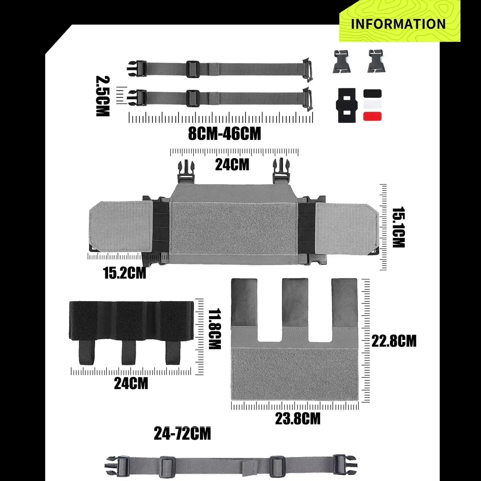سترة صيد موحدة قتالية تكتيكية مع حقيبة ثلاثية ماج، أكمام قتالية خفيفة الوزن ومريحة للتنفس #6