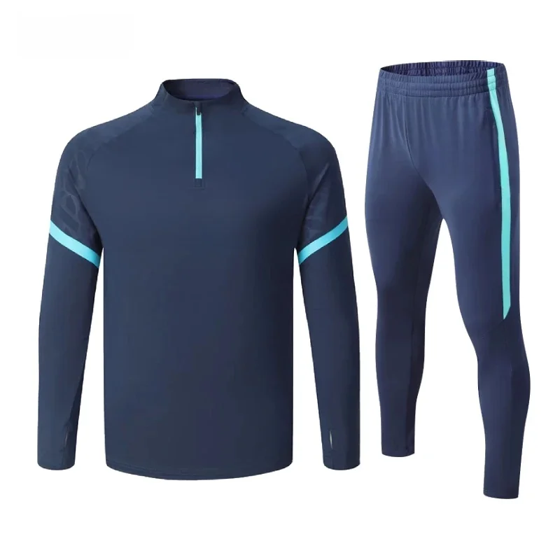 Football Tracksuit Men Child Soccer Zipped Jacket And Pants Winter Spring Thermal Training Set Can Customize Name Number Logo