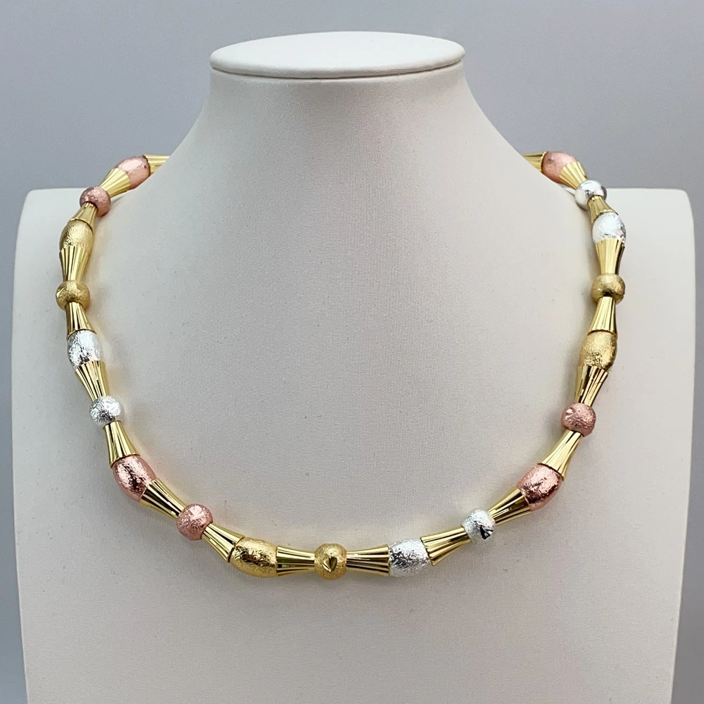 EMMA موضة دبي مطلية بالذهب الخرز القلائد أقراط خواتم مجموعات المجوهرات الجميلة للنساء هدايا مجوهرات حفلات الزفاف FHK21416