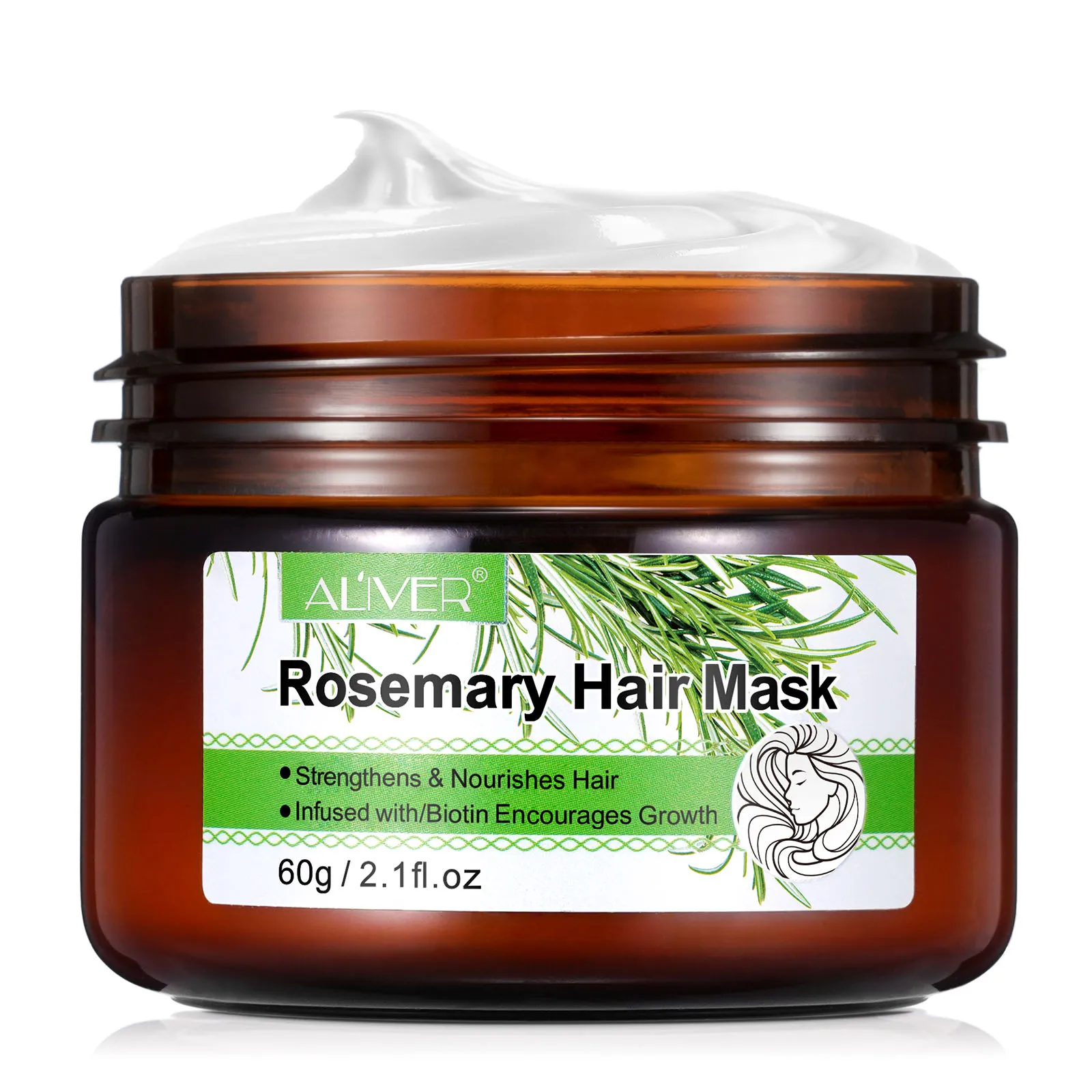 Rosemary Hair Mask Strengthens & Nourishes Hair Infused with Biotin Encourages Growth Deeply Moisturizing Penetrative Hair Mask