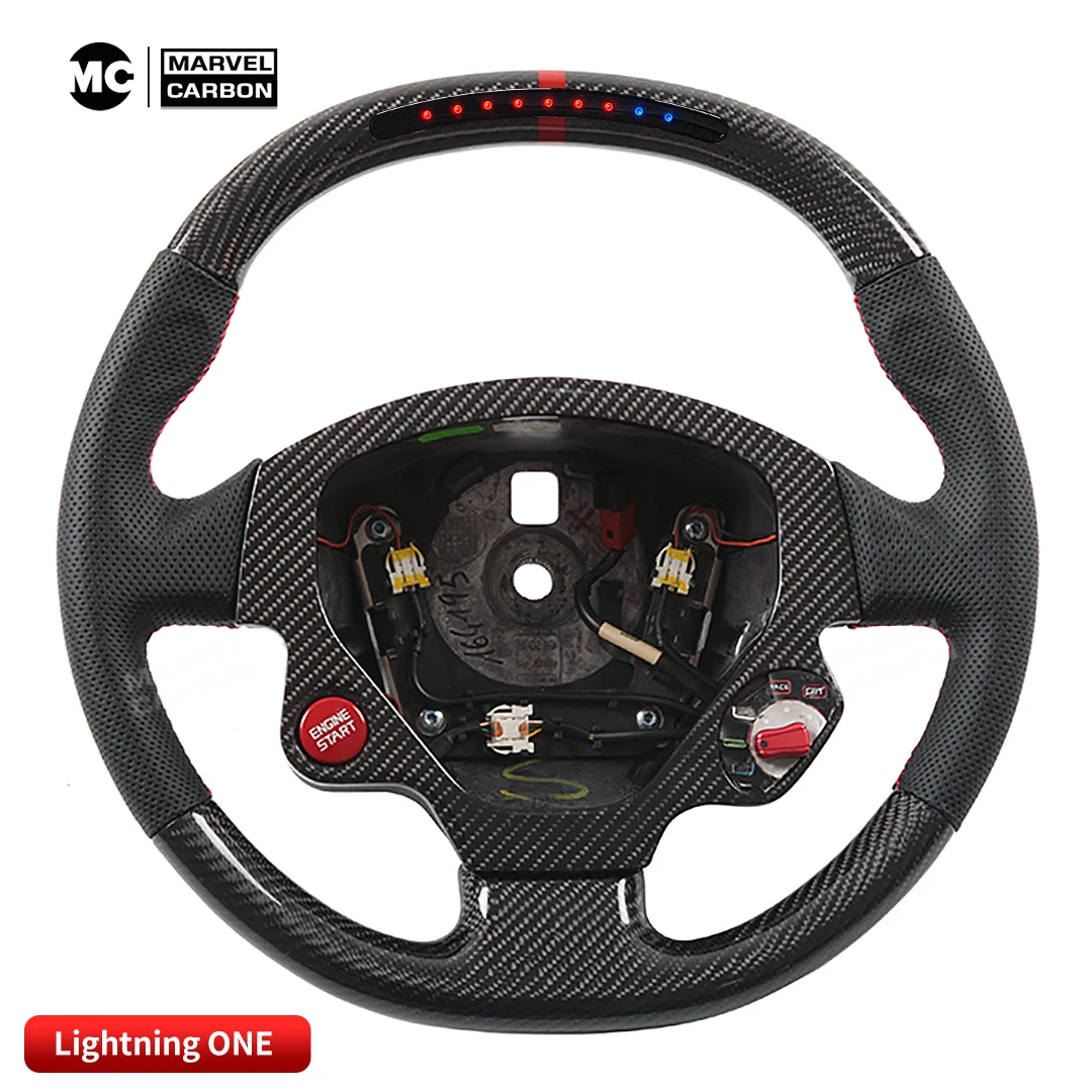 100% Real Carbon Fiber LED Steering Wheel for Ferrari