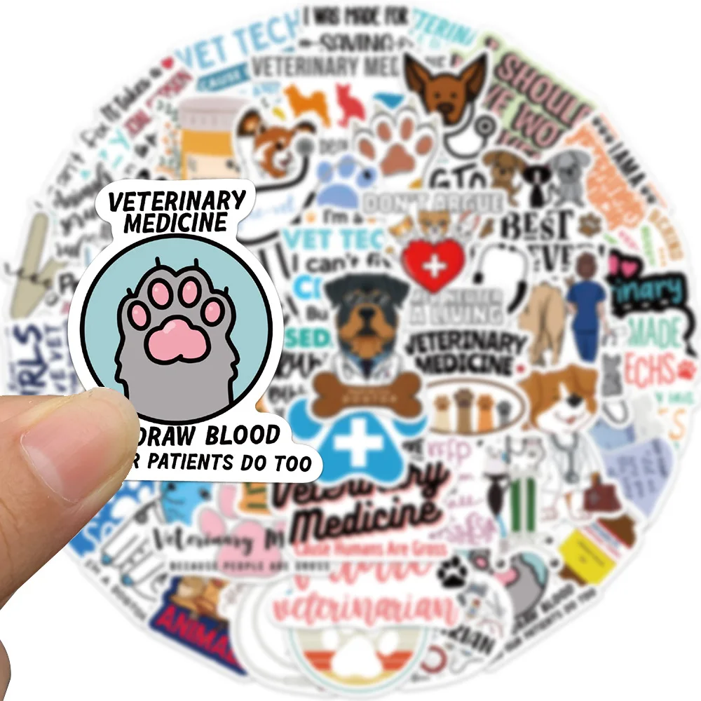 10/30/50PCS Pet Hospital Veterinary Sticker Phrase Graffiti Decals  DIY Laptop Notebook Phone Wall Suitcase Car Cartoon Sticker