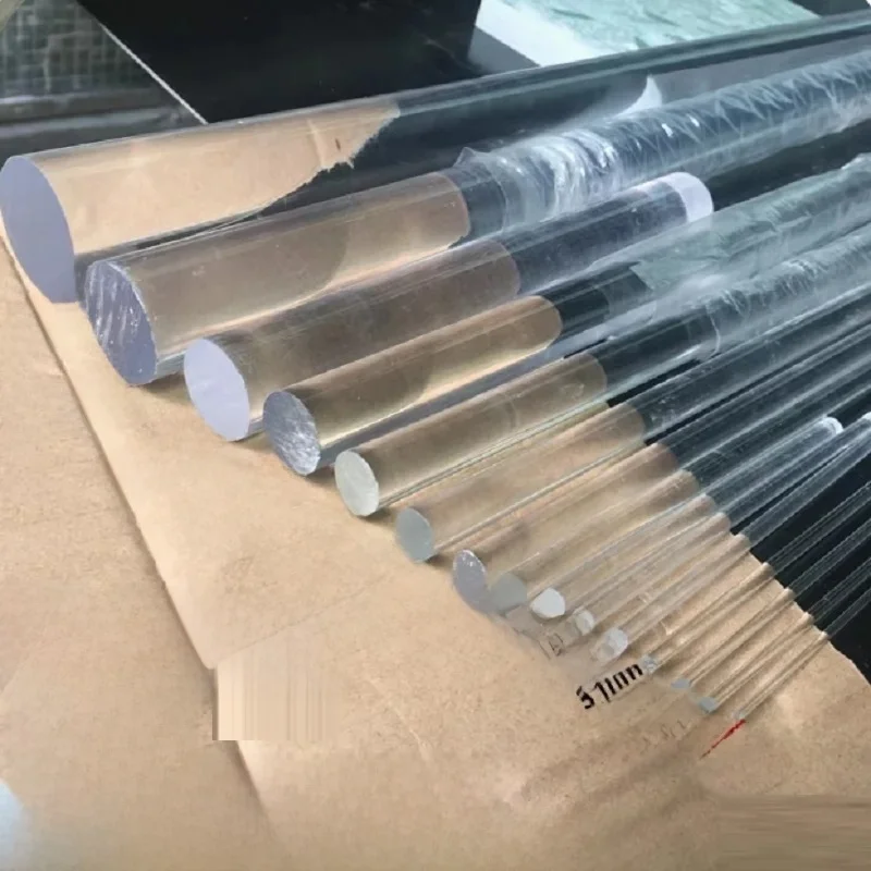 Tige ronde en acrylique transparent, 2mm 3mm 4mm 5mm 6mm 8mm 10mm 12mm 15mm 18mm 20mm 25mm 30mm 35mm 40mm 45mm 50mm 60mm 70mm 100mm