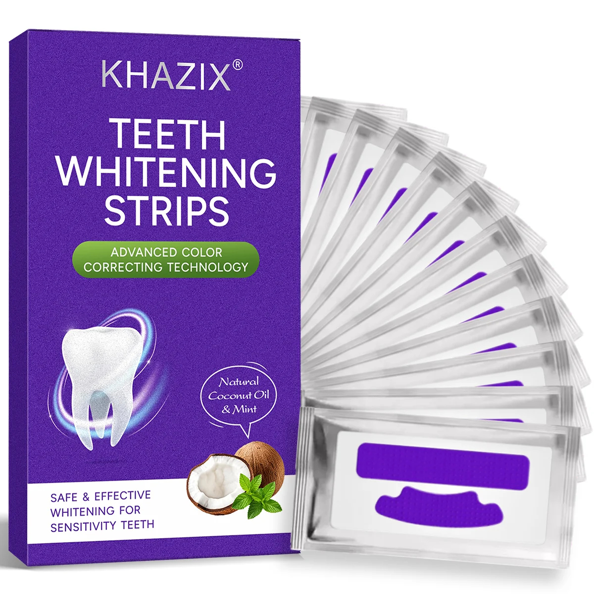Teeth Whitening At Home - Patchs violets pour l'entretien des dents,