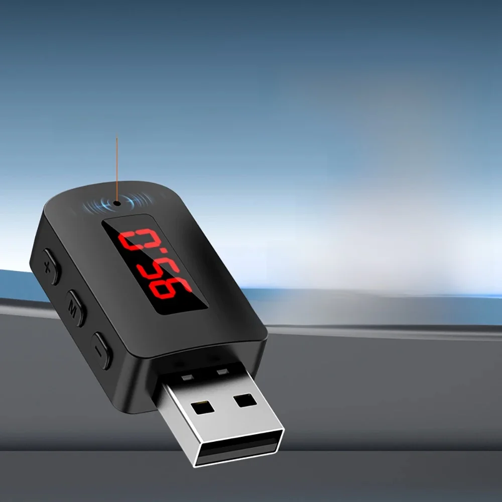 Samochodowe radio FM USB kompatybilny z Bluetooth 5.4 Adapter nadajnika audio Zestaw głośnomówiący Wyświetlacz LED Bezprzewodowy zestaw Auto Radio Modulator — zdjęcie produktu 7