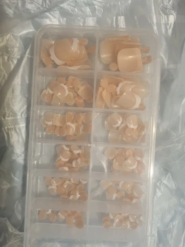 120pcs/Box French Tip Press-On Toenails Pink Color System Square Shape Foot Nails Short Length Glossy Finish False Toe Nails Set photo review