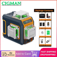 CIGMAN CM-S03 12-Line Laser Level with LCD Display 3x360° Green Beam ±1.5mm/5m High Accuracy Auto-Leveling APP & Remote Control