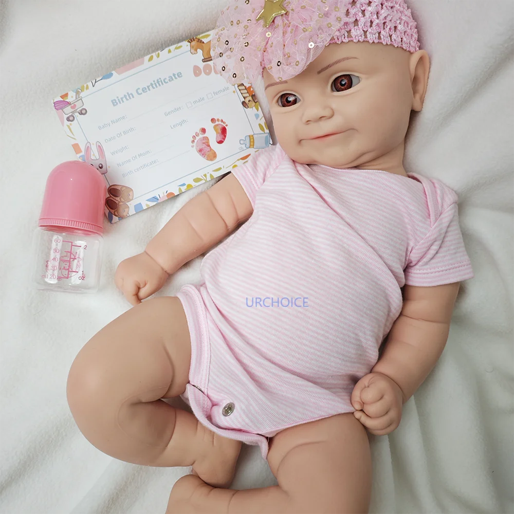 

20-дюймовая пухлая силиконовая кукла Reborn для маленьких девочек, мягкая и милая кукла для новорожденных для любителей кукол Reborn, детский день, пасхальные подарки