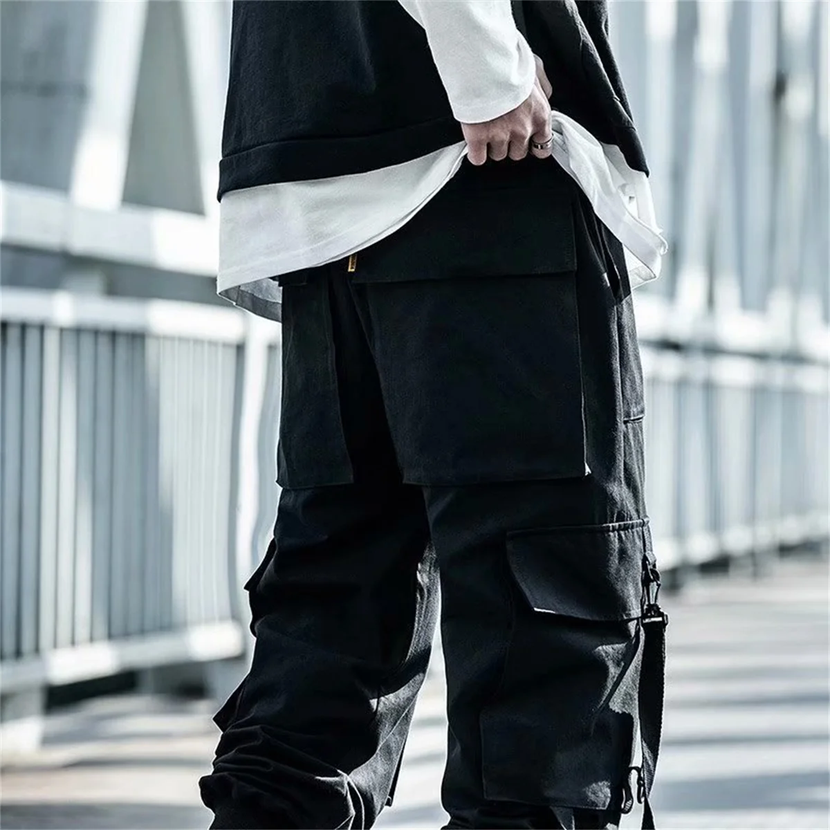 Men's Loose-fit Cargo Pants Trendy Hip Hop Style Embroidered Footwear Autumn/winter Baggy Sweatpants Baggy Pants Sports Girl