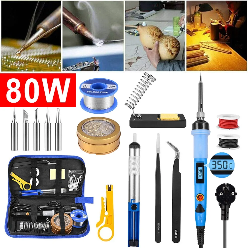 Kit de fer à souder numérique professionnel 220V 80W, outils de soudage à température réglable, station de soudage, crayon thermique pour réparation