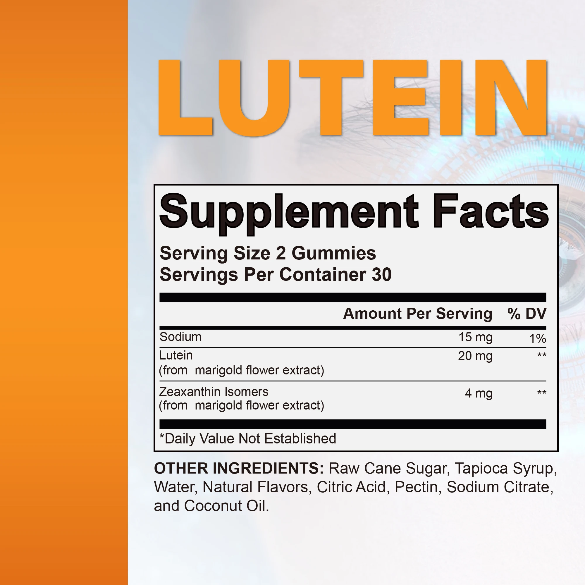 Lutein Gummies - with Zeaxanthin - Protect Eyesight, Relieve Visual Fatigue, and Support Clear Vision - 60 Gummies