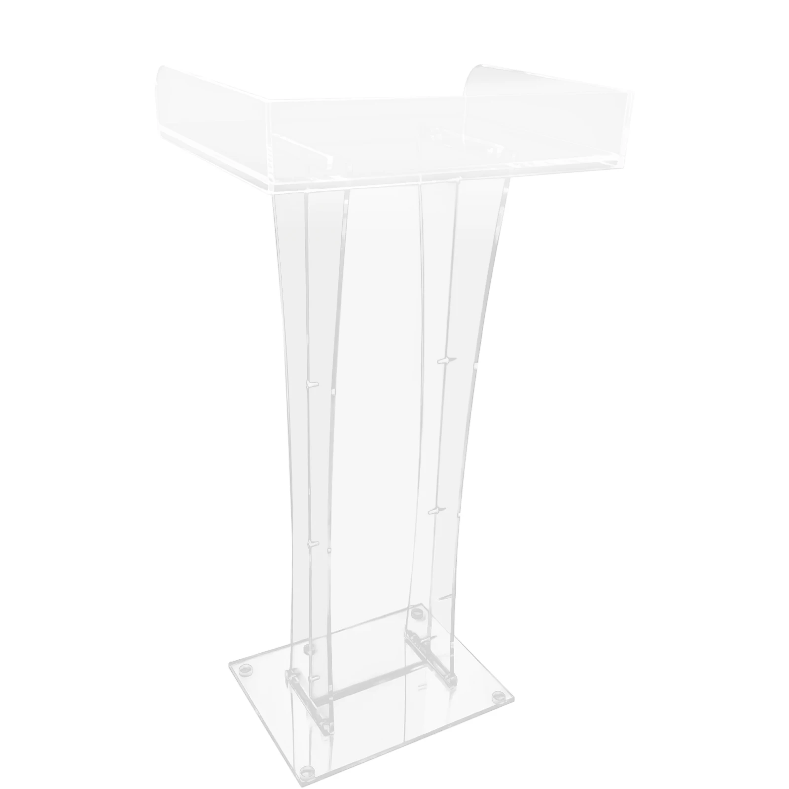 Acrylic Podium Stand, Clear Acrylic Podium, Stand Up Podium Stand Four Round Acrylic Feet for Conference Rooms, Meeting Halls