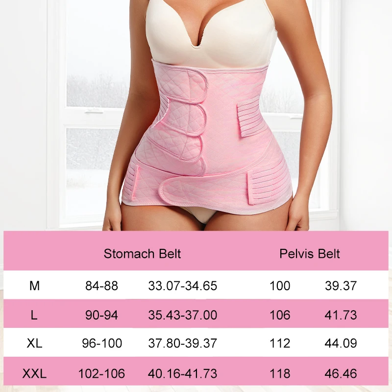 2 In 1 Postpartum Recovery Girdles Body Shaper Women Waist Trainer Belly Flaten Belt Faja