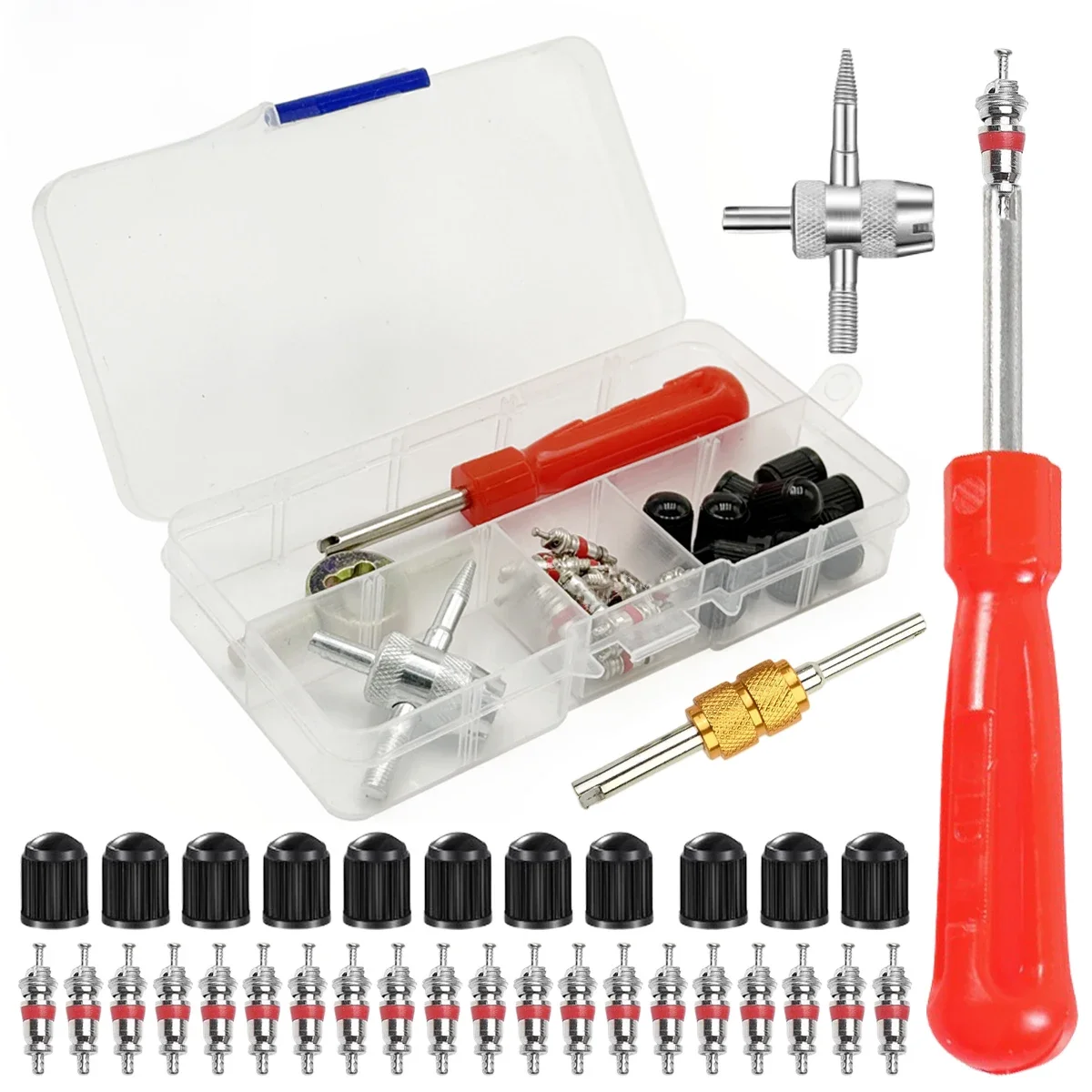 AliExpress NONE Car Bicycle Slotted Handle Tire Valve Stem Core Remover Screwdriver Tire Repair Install Tool Kit Auto Motorcycle Accessories