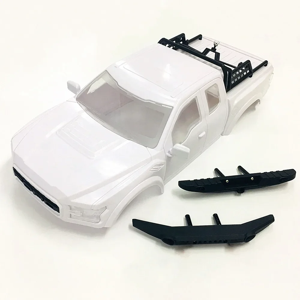 KYX wyścigi ABS Ford Raptor twarde ciało z zderzak i koło zapasowe stojak na 325mm powłoki ciała biały dla gąsienica RC samochodu Traxxas TRX4 TRX-4 — zdjęcie 2
