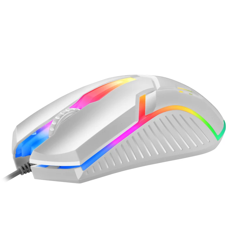 Mouse gaming wired 3d rgb led backlight usb preto branco cor mouse jogos de computador para desktop computador portátil gamer mouse