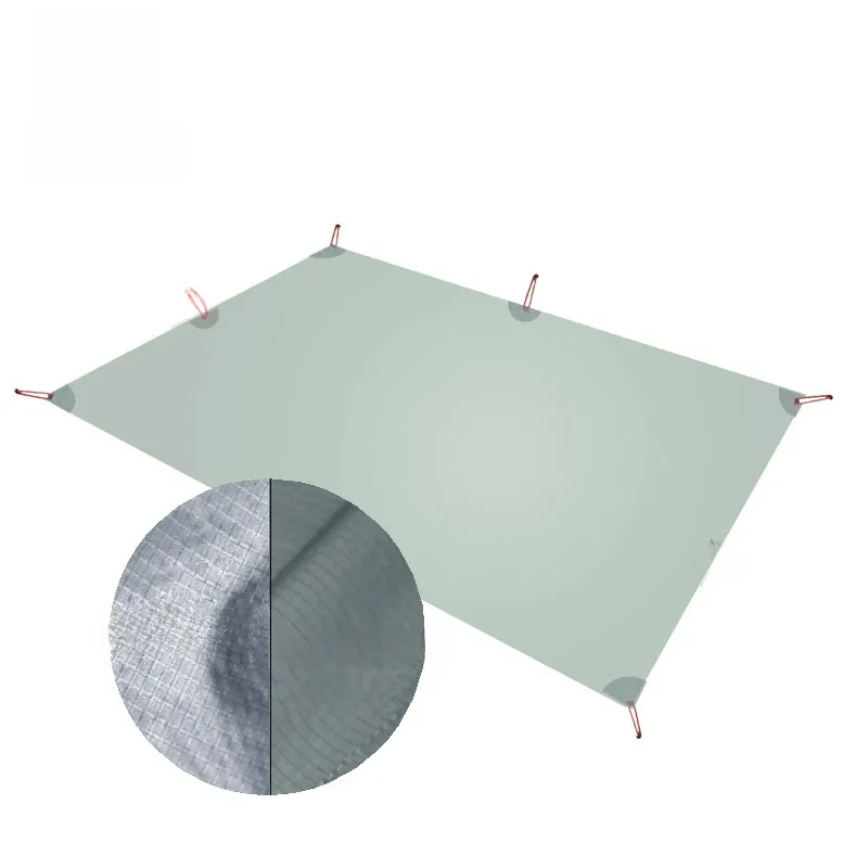 Ultralekka plandeka, pokryta silikonem 15D, srebrny nylon, matryca stopy, schronisko, 210x150cm, 300x210cm — zdjęcie 2