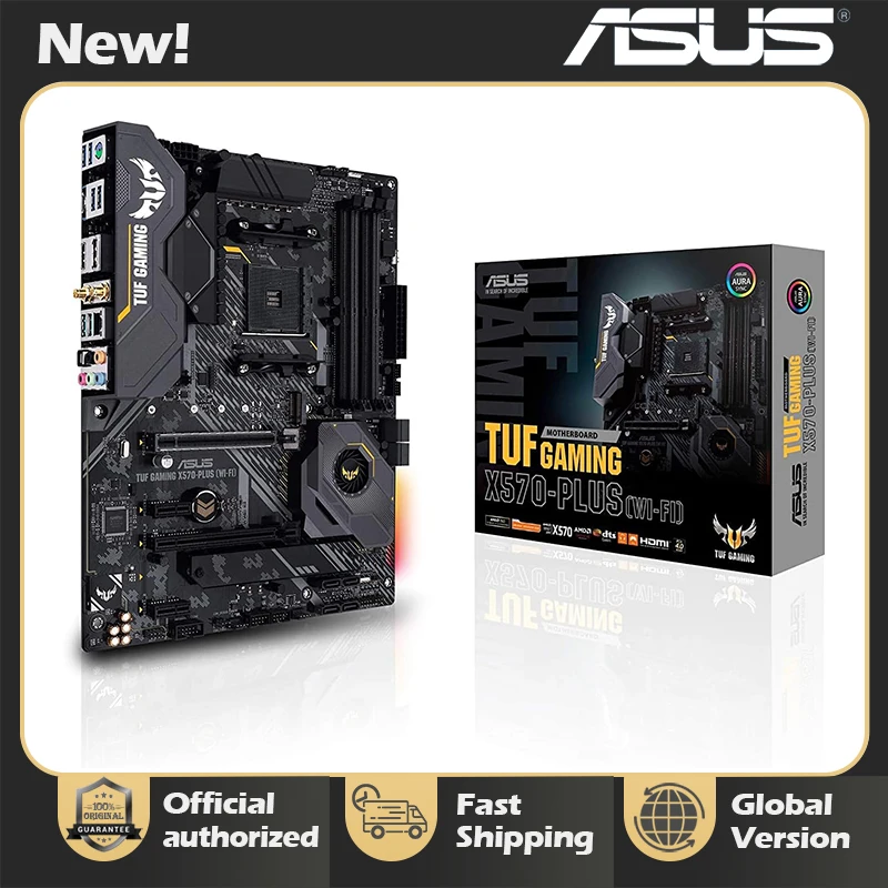 NEW ASUS AM4 TUF Gaming X570-Plus (Wi-Fi) AM4 for Zen 3 Ryzen 5000 & 3rd Gen Ryzen ATX Motherboard with PCIe 4.0, Dual M.2