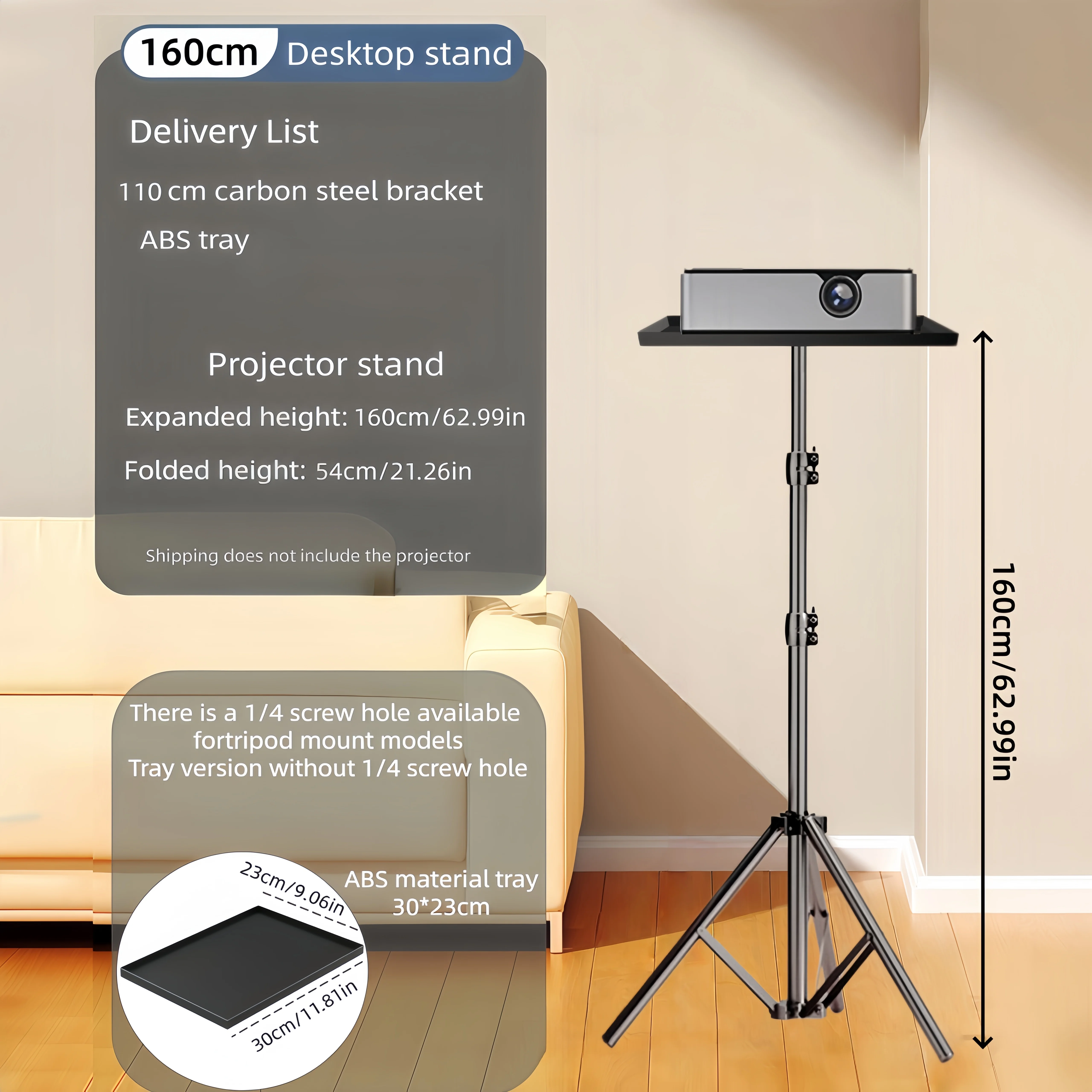 Projector Stand, 30*23cm Tray  - đánh giá và giá Speaker Stand Tripod