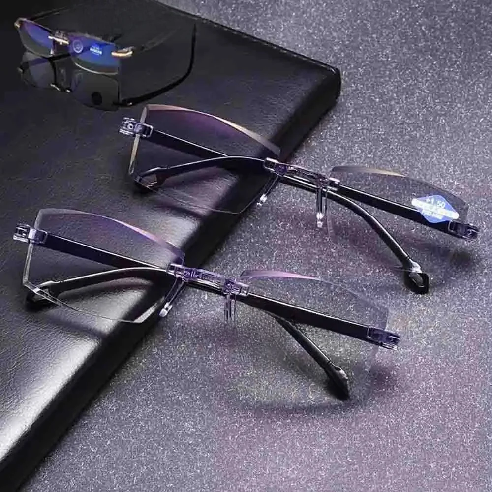 Lunettes de lecture intelligentes pour hommes et femmes, avec réglage automatique de la lentille, verres à gradation, anti-lumière bleue + 1.0-+ 4.0, miroir de lecture