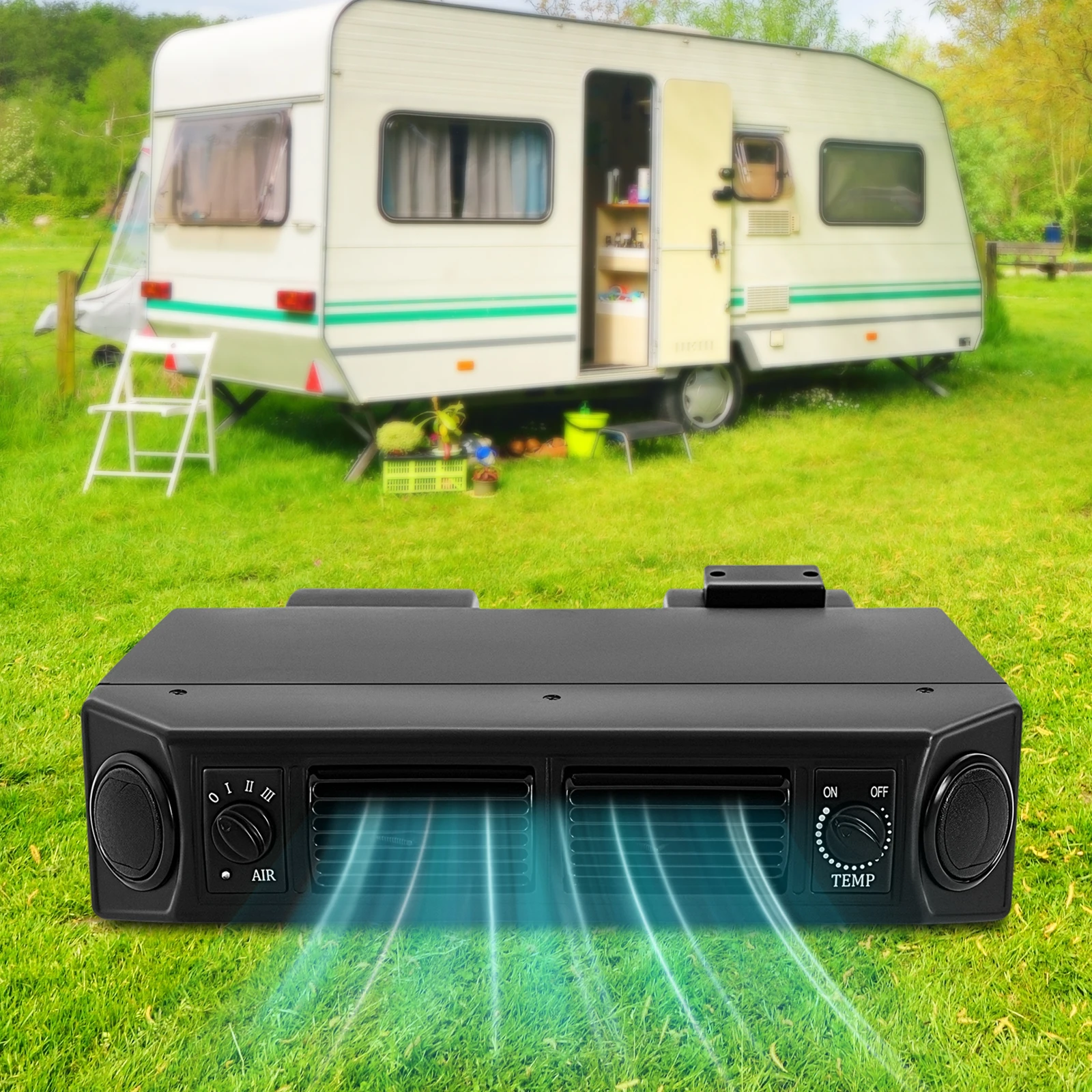 

12V 80W ABS Air Conditioning Evaporator, Large Air Volume Adjustable Design with 32-Cooling Aluminum Tube for All-Type Car