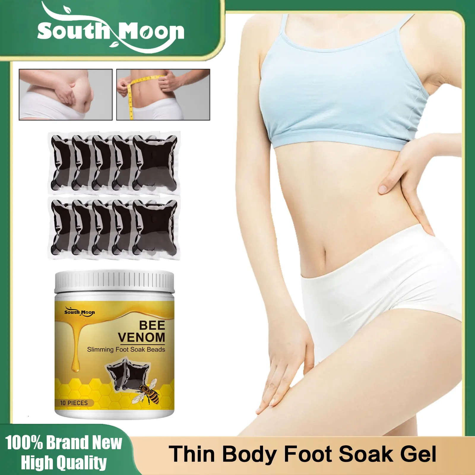 

Slimming Foot Soak Gel Herbal Dehumidification Fat Burning Lymphatic Drainage Belly Waist Legs Shaping Relieve Fatigue Foot Bath