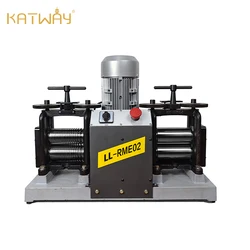 KATWAY Electric Rolling Mill Flat & Wire Combination Metal Double Head 130mm Jewelry Machine Tool LL-RME02