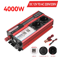 4000W 3000W Power Inverter DC 12V To AC 220V transform with 4 USB EU pocket charging with LED Display for RV Phone Car