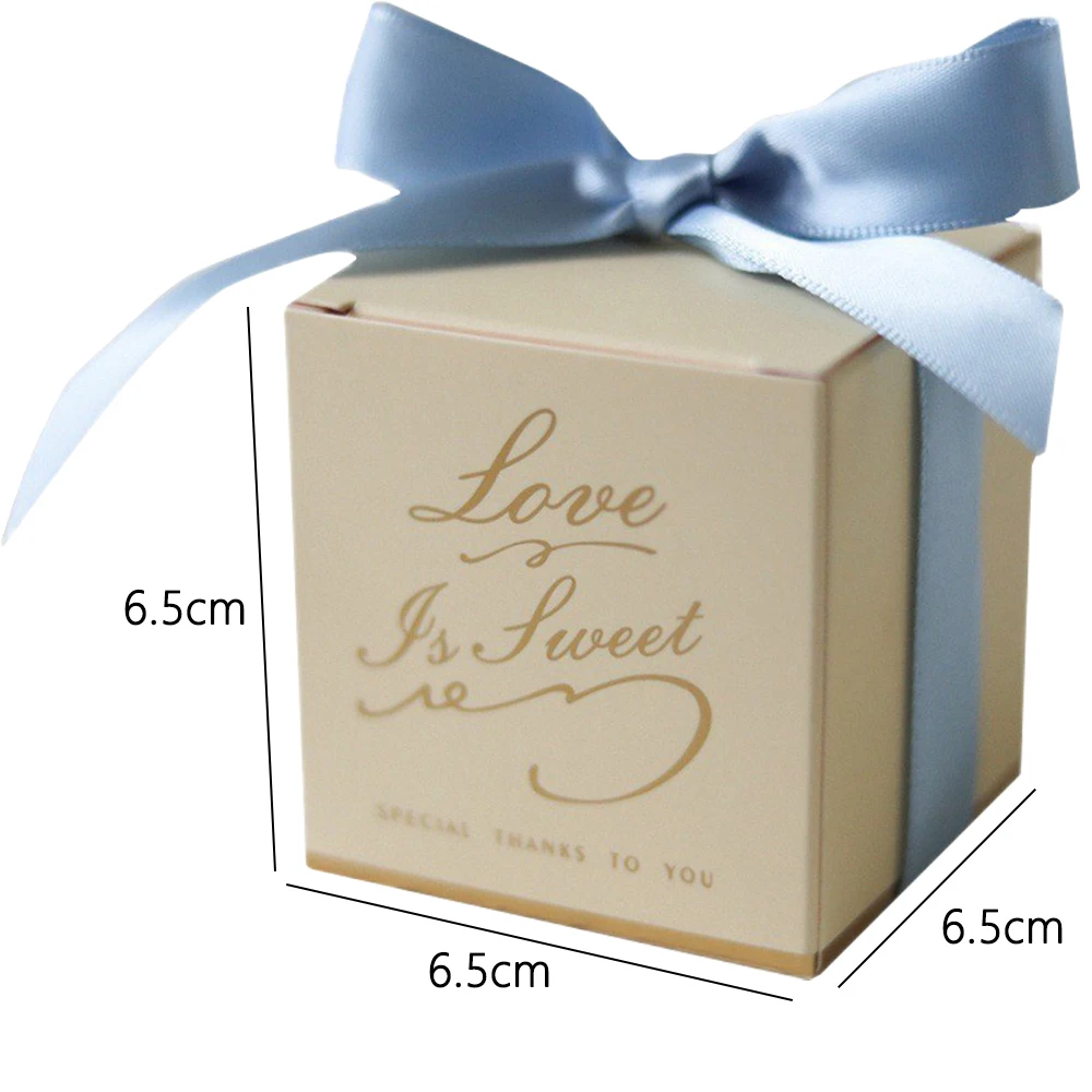 2024 new blue wedding candy box small fresh gift paper box small square box wedding gift gift box