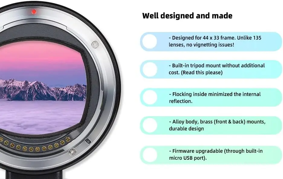 Smart AF Adapter C645-GFX II for Contax 645 Lenses Fit Fuji GFX100, GFX100S, GFX50S, GFX50R, GFX50S II