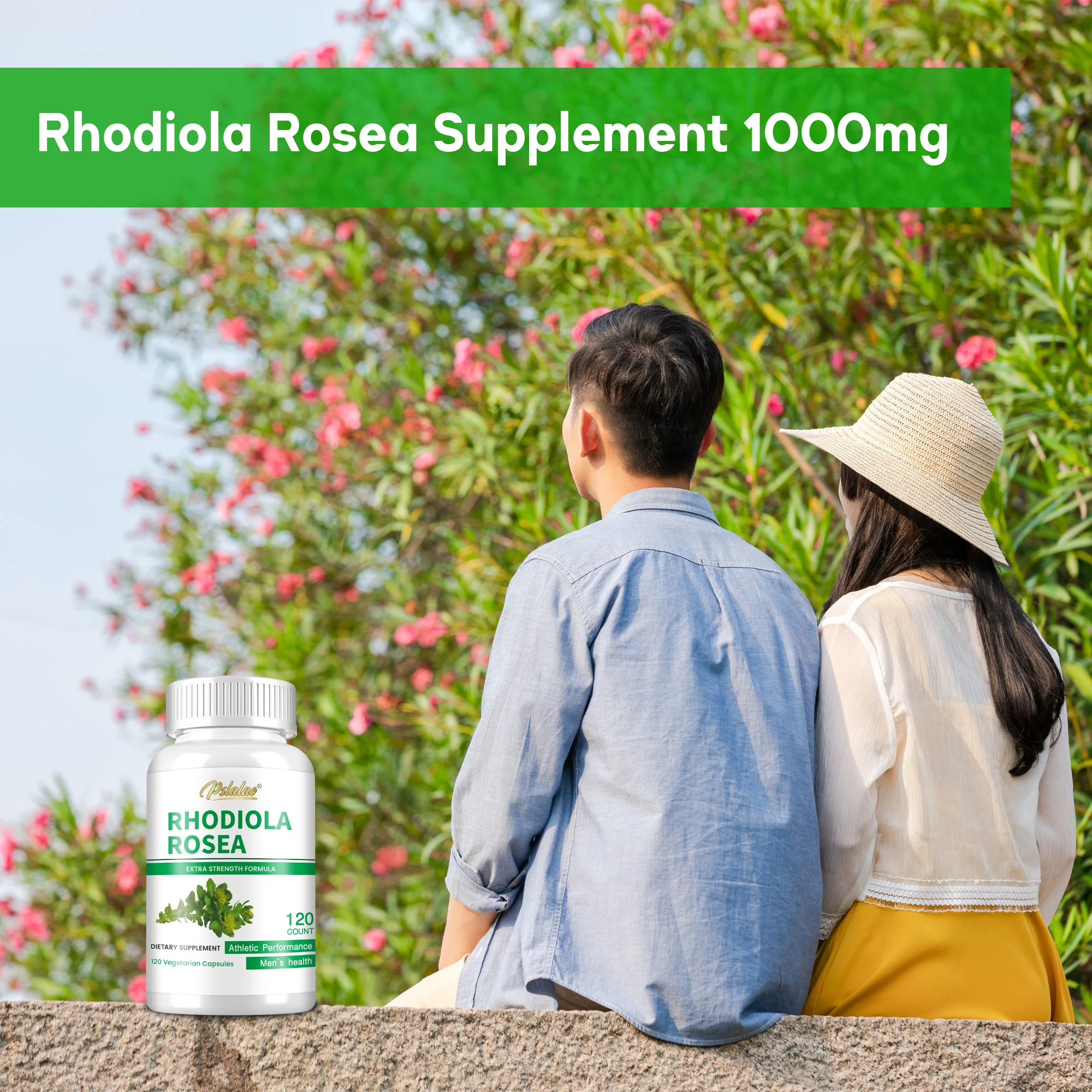 Rhodiola Rosea-promueve el alivio del estrés, estado de ánimo Natural y soporte de concentración, impulso de energía-120 cápsulas