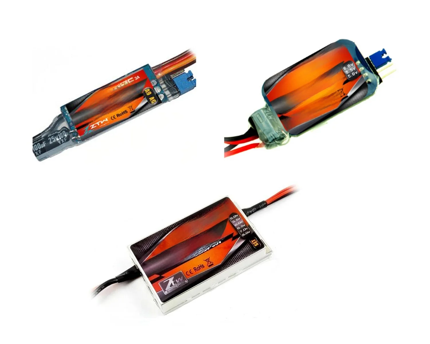 ZTW UBEC 3A(pico 5A)/6A(pico 10A)/12A(pico 18A) tension réglable pour avion RC hélicoptère à voilure fixe OPTO ESC sans brosse