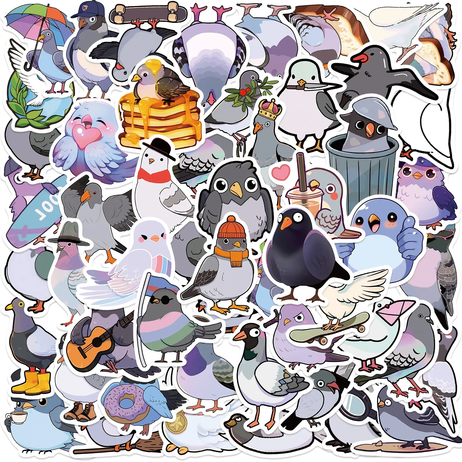 AliExpress snapseed 50PCS Cute Pigeon Stickers Cartoon Decals Cup Stationery Guitar Phone Bicycle Laptop Luggage Car