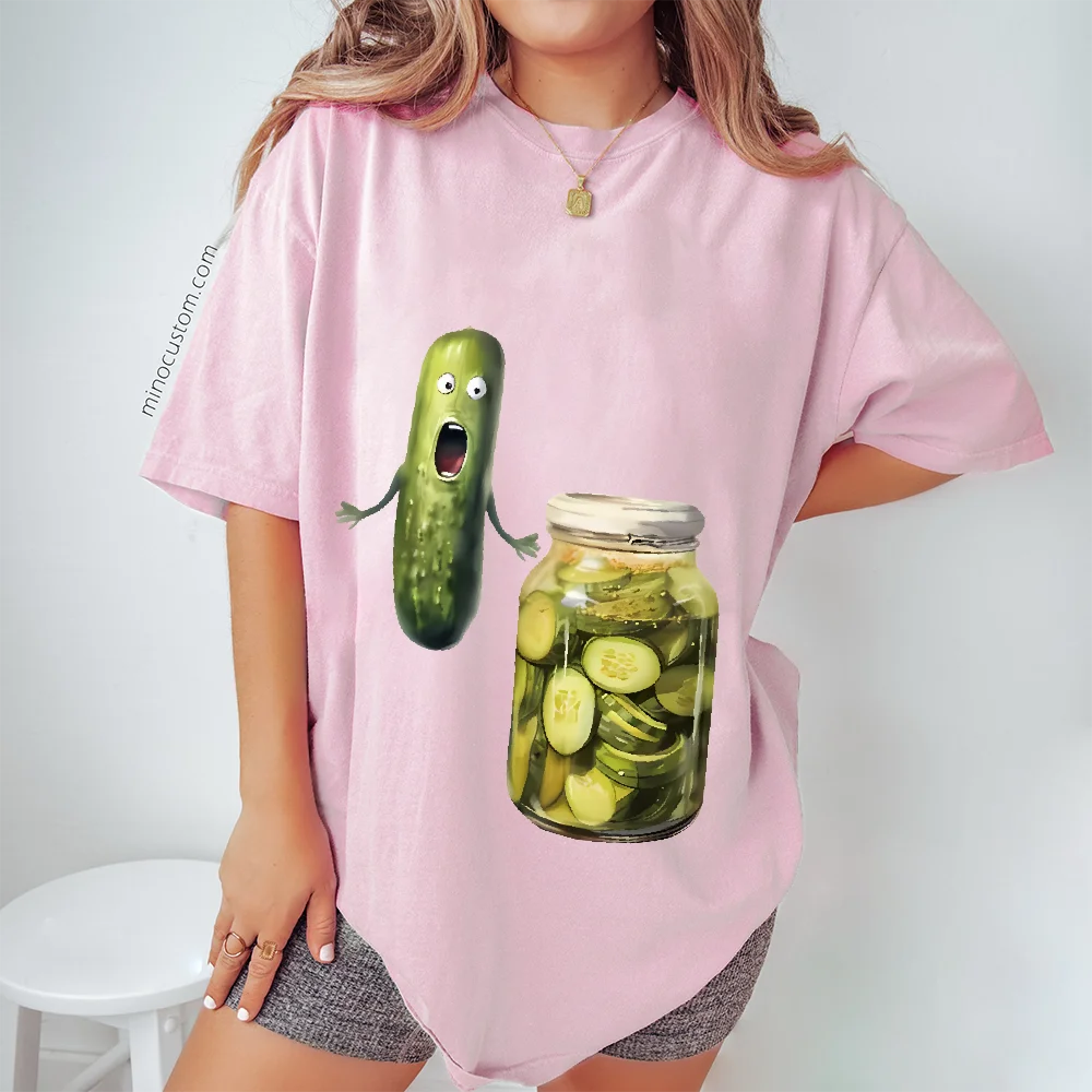

For Women's Pullover Summer Loose Oversized Street Men's Clothing Funny 3D Cucumber Graphic T-Shirt O-Neck Print Short Sleeve