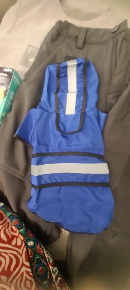 Customer review photo for Waterproof Dog Raincoat — Adjustable, Windproof & Hooded