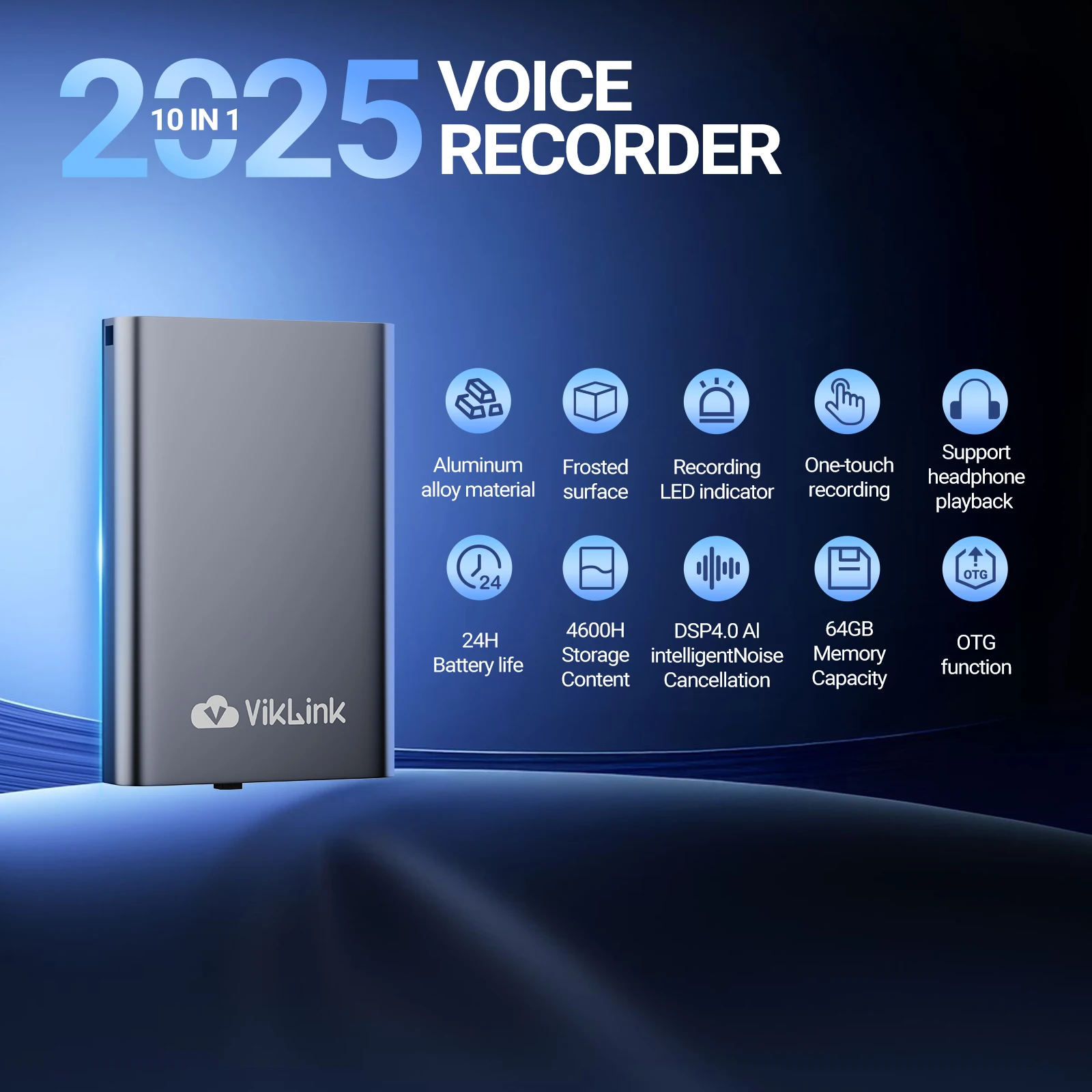 

HD Mini Digital Audio Recorder Portable Noise Reduction Voice Activation for Lectures Meetings Classes & Interviews WAV Format