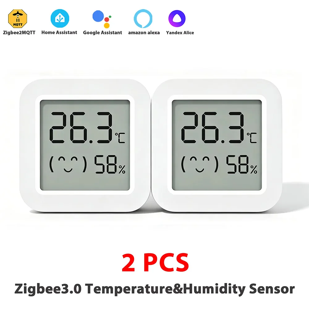 Zigbee 3.0 temperatuur- en vochtigheidssensor, bedienbaar via een app, met afstandsbediening, thermometer via Tuya Smart Life voor een slim huis, compatibel met Yandex Z2mQTT.