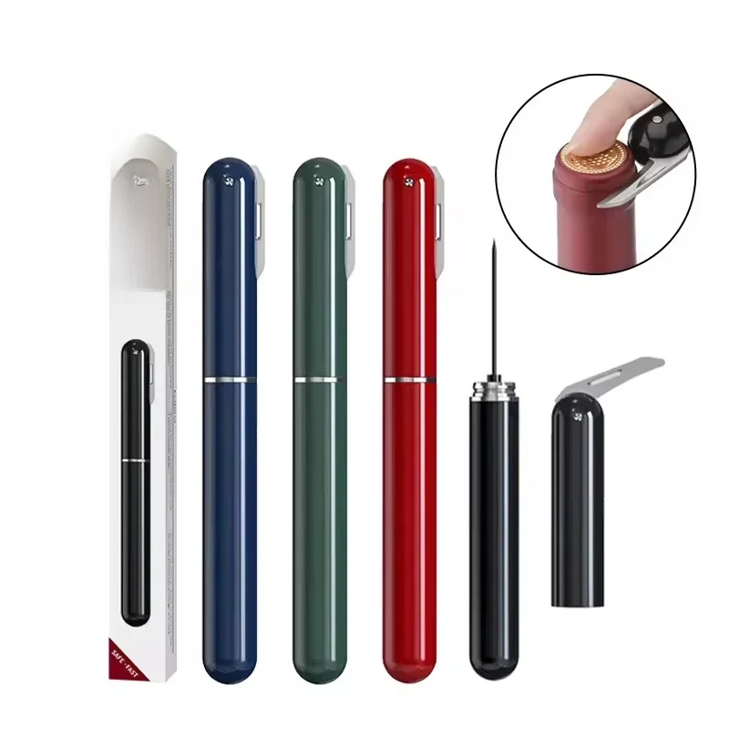 Tire-bouchon Portable à pression d'air 2 en 1, pompe à Air facile à ouvrir, ouvre-bouteille, dissolvant de liège avec coupe-feuille