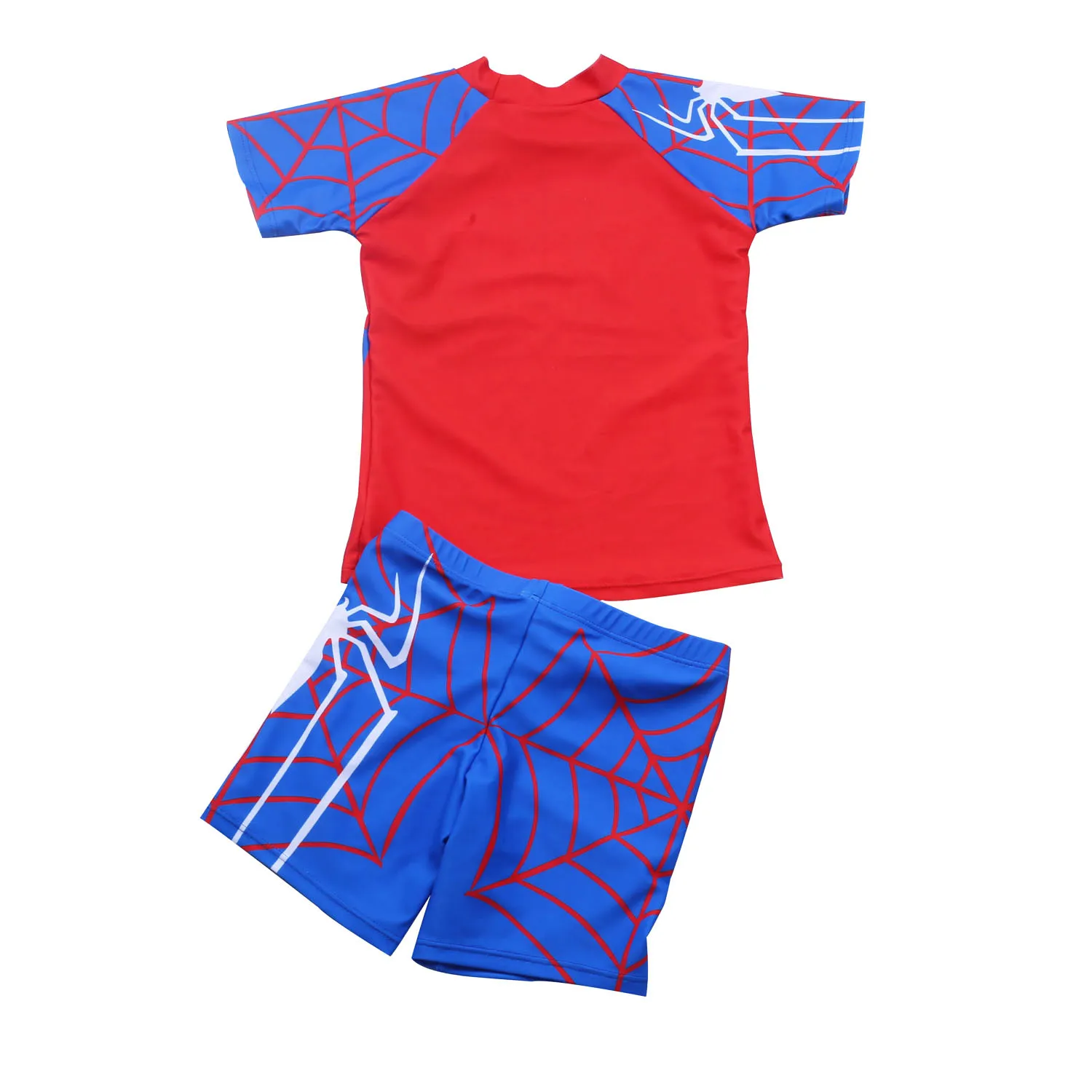 Menino ternos de duas peças maiô criança manga curta protetor solar secagem rápida roupa de banho 3-10 anos crianças legal dos desenhos animados impressão beachwear