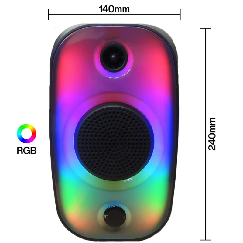 SKYTUR Mini Caixa de som Portátil Amplificada Puro LED RGB Som Potente USB TF Recarregável - Envio Rápido para todo o Brasil