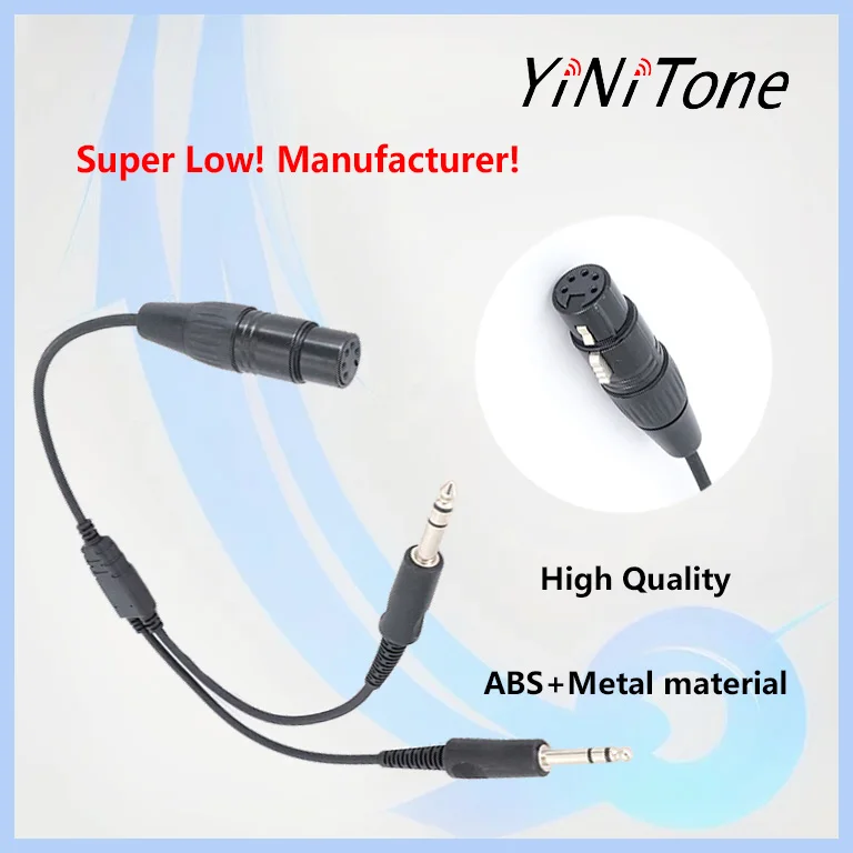 

Stereo Audio Adapters For Airbus GA Dual Plug Female To XLR 5 Pin Male Headset Adapter Cable Aviation earphone accessories