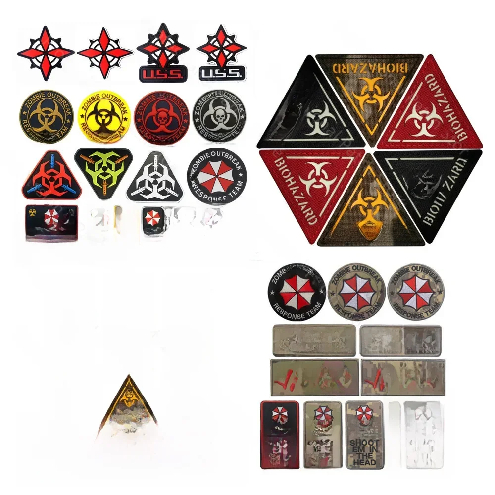 Umbrella Corporation 3D caoutchouc/tissu/patch réfléchissant Badge militaire tactique Patch crochet Patch Badge Applique Insignia