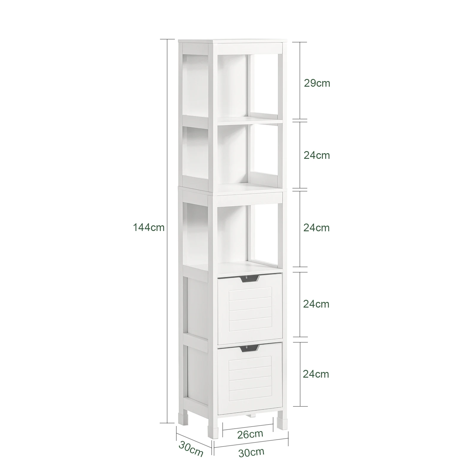 SoBuy FRG126 Hochschrank für Bad Badmöbel Badezimmer Badregal mit Fußpolster BHT ca.: 30x144x30cm – Detail 1