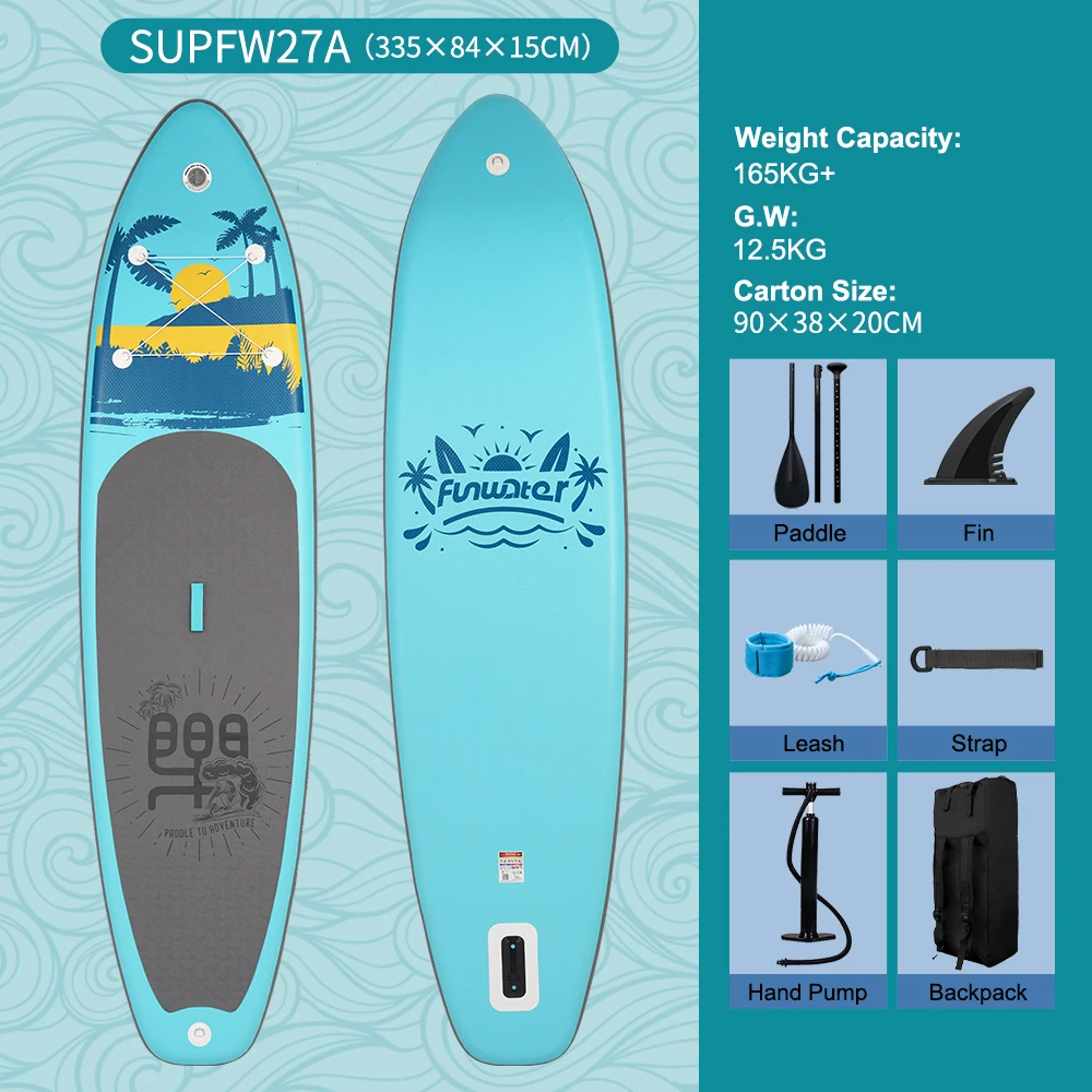 Feath-R-Lite 11' SUP board opblaasbaar surfboard 335 × 84 × 15 cm opblaasbaar paddleboard stand up paddleboard opblaasbaar SUP paddleboard met accessoires