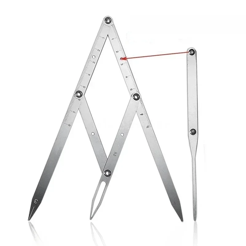 1pc Stainless Steel Gold Silver Black Proportional Ruler Triangle  Golden Ratio Measure Microblading Positioning Tools