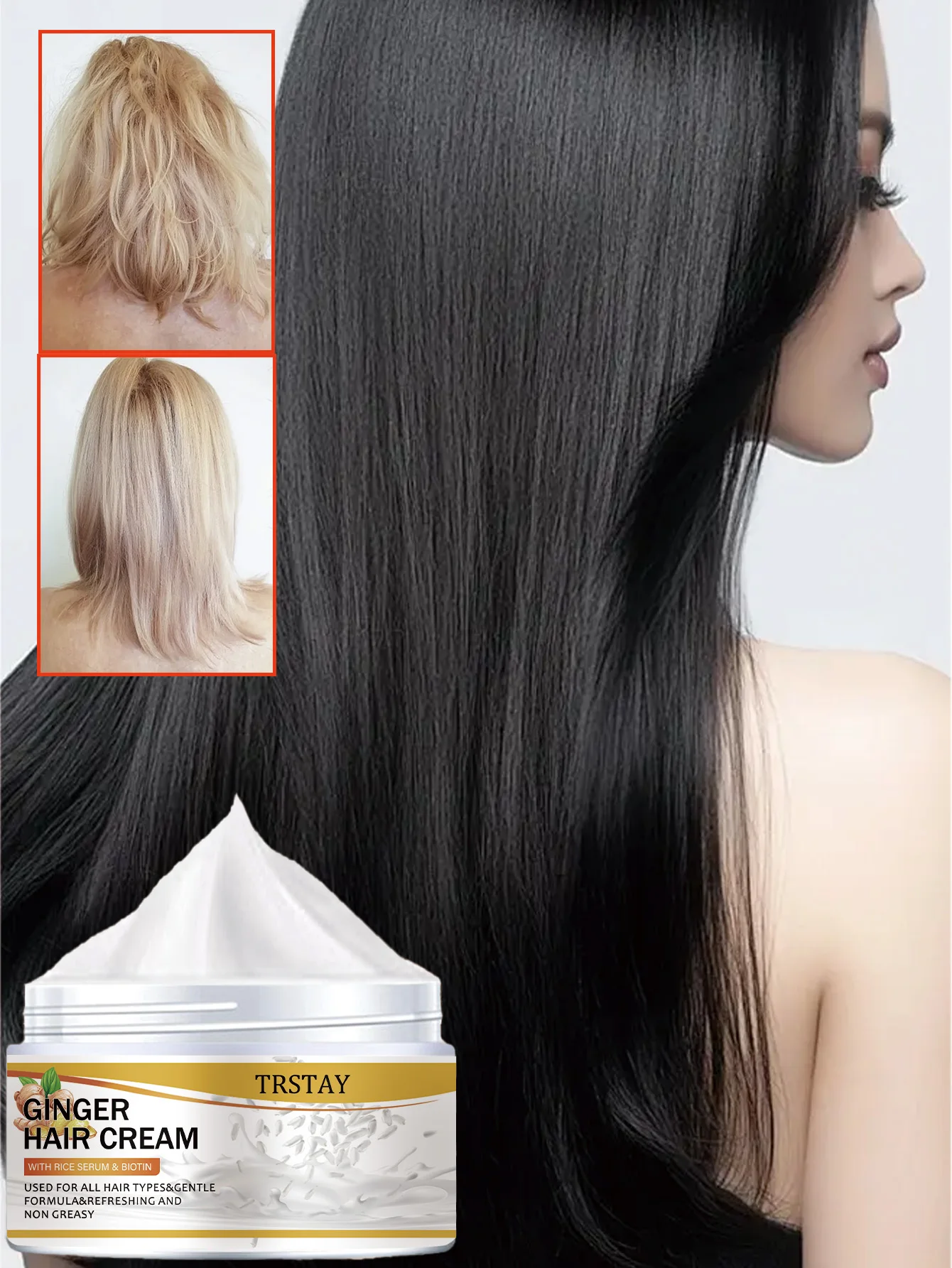 Hair Ginger Cream, Smooth Hair, Long Lasting Moisturizing Scalp, Five Specifications, Easy To Carry For Travel Hair Care Cream