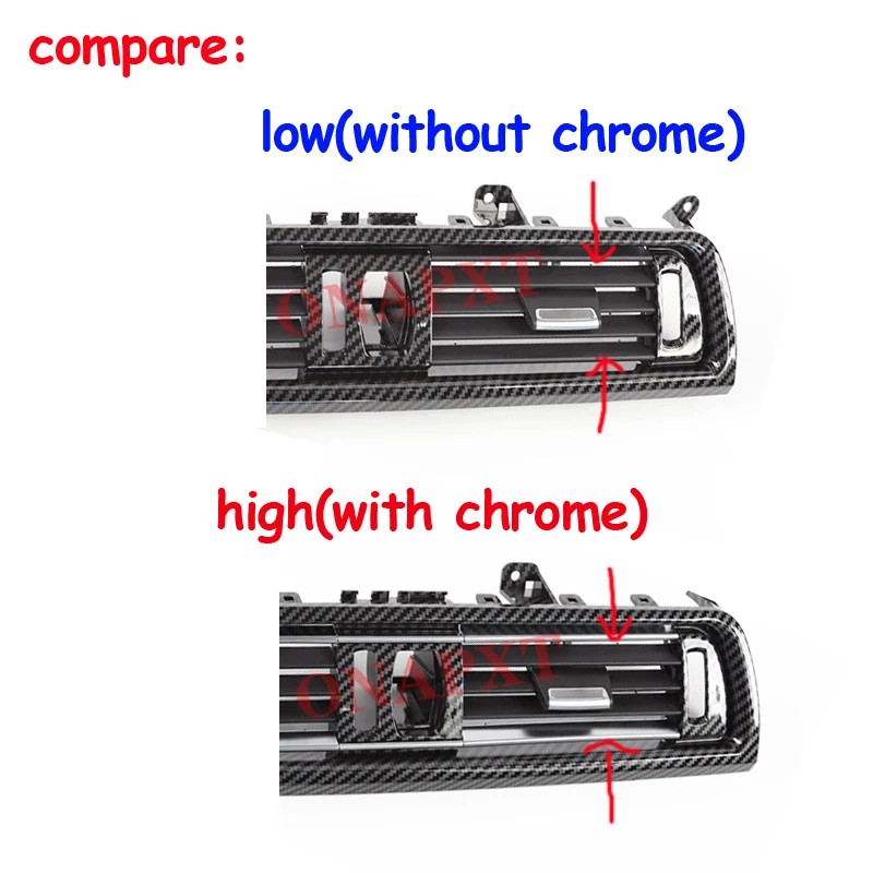 For BMW 5 F10 F11 F18 520i 523i 525i 528i 535i Carbon Fiber Rear Left Right Central Air Conditioning AC Vent Outlet Grille Panel