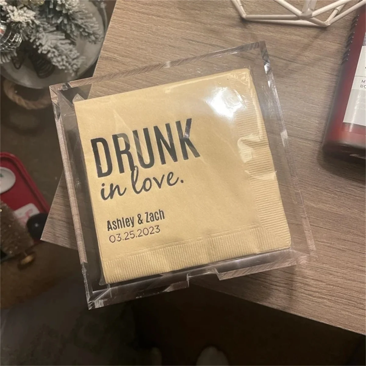 Drunk in Love Personalized Wedding Napkins - Cocktail Napkins - Paper Wedding Napkins - Wedding Bar Napkins - Custom Napkins