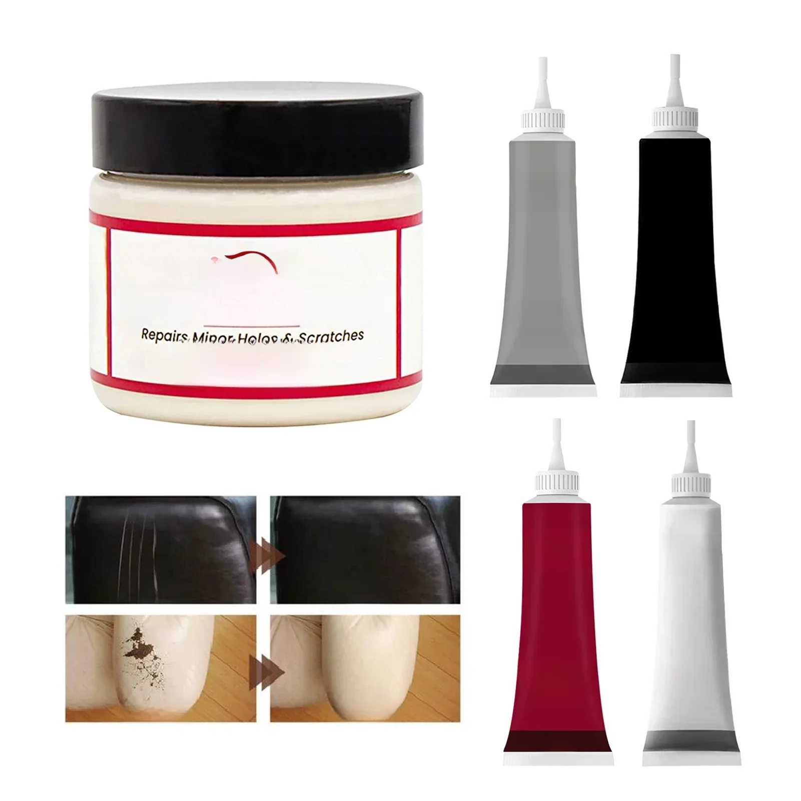 Leather Filling Paste 60ml Natural Leather Filler Repair Compound Leather Restoration Cream For Tears Crack Burns Holes Filler