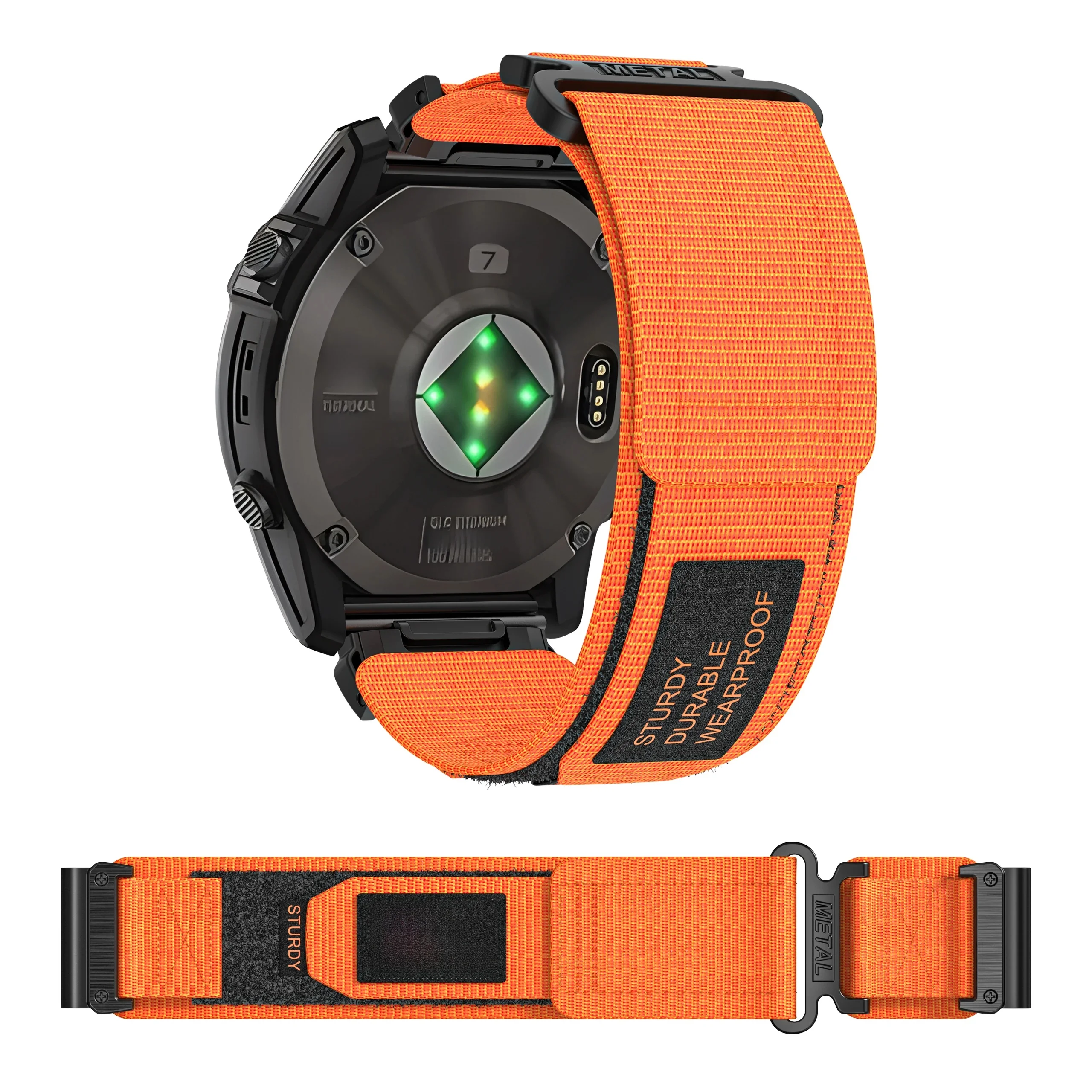 QuickFit 20 mm 22 mm 26 mm nylon horlogeband met klittenband voor Garmin Fenix 8 E, Fenix 7/7X/6/6X Pro, Epix 2 Pro, Forerunner 955 965 - afbeelding 2
